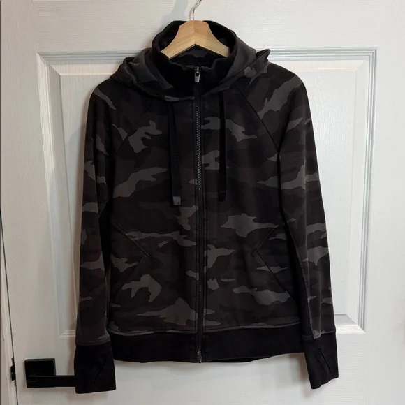 Athleta Black & Gray Camo Full-Zip Hoodie - Picture 2 of 4